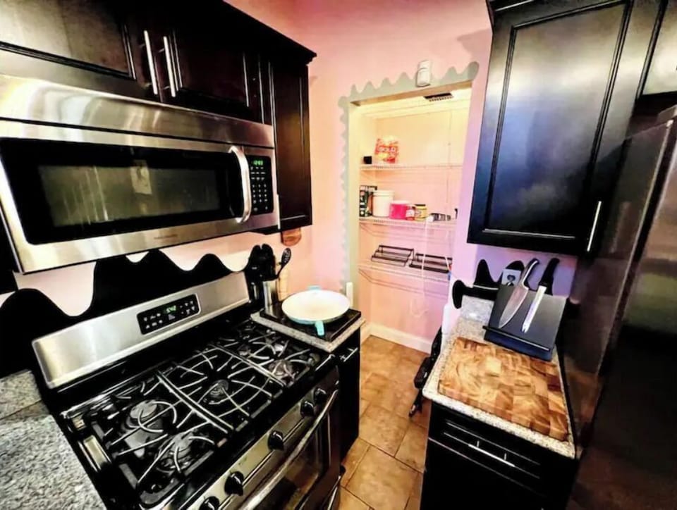 gas stove, large kitchen cabinet