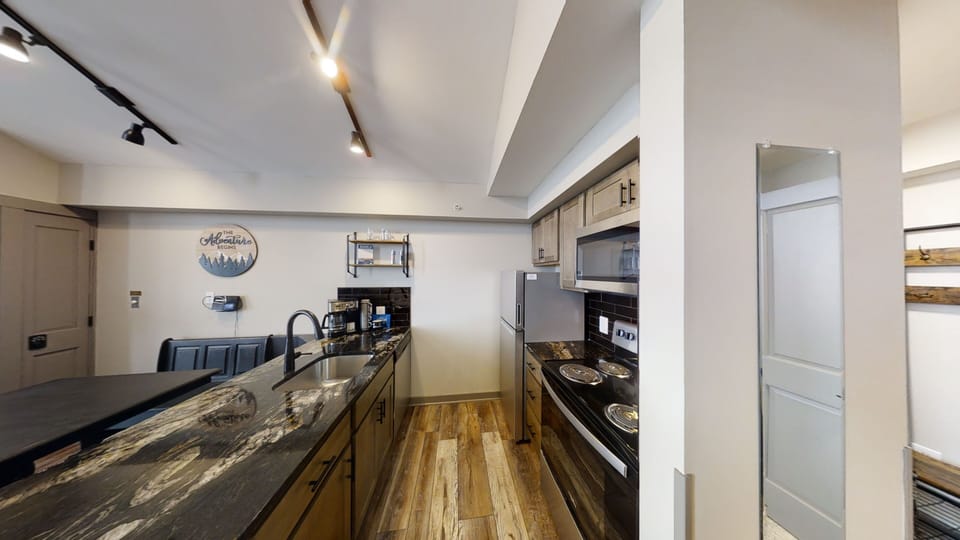 Indoors, Kitchen, Refrigerator, Microwave, Sink Faucet
