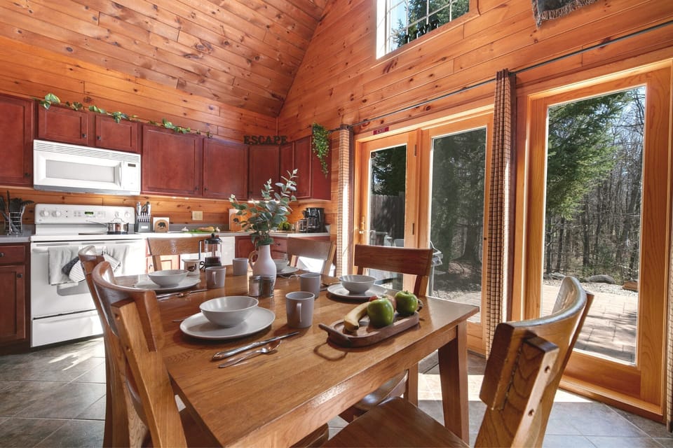 Bear Den Kitchen, featuring a gas fireplace