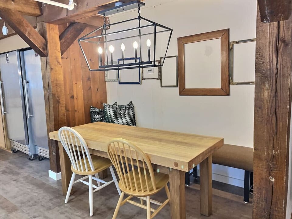 Relax and enjoy our wood table.