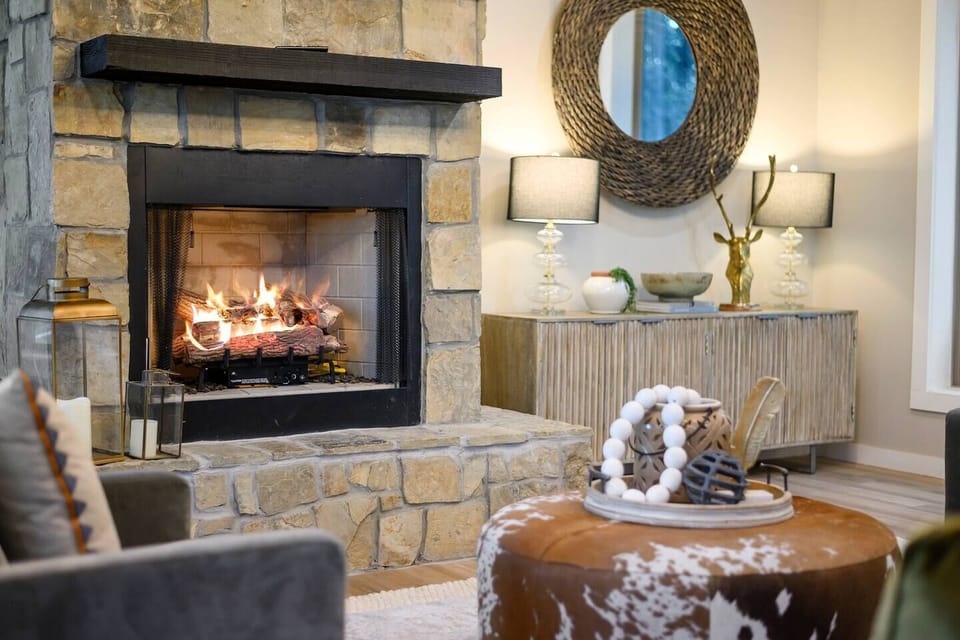 A gorgeous fireplace awaits you.