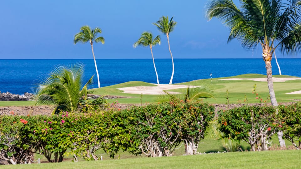 Championship golf with breathtaking ocean views at Mauna Lani's South Course.