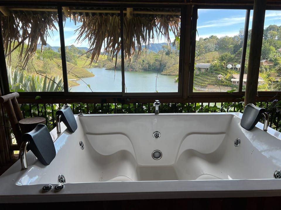 Indoor spa tub