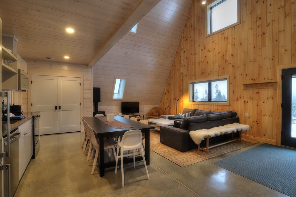 View of dining and living area