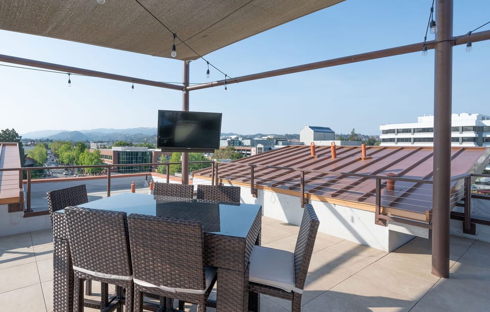 View Roof Terrace with Dining, Lounge, BBQ, TV for your enjoyment.