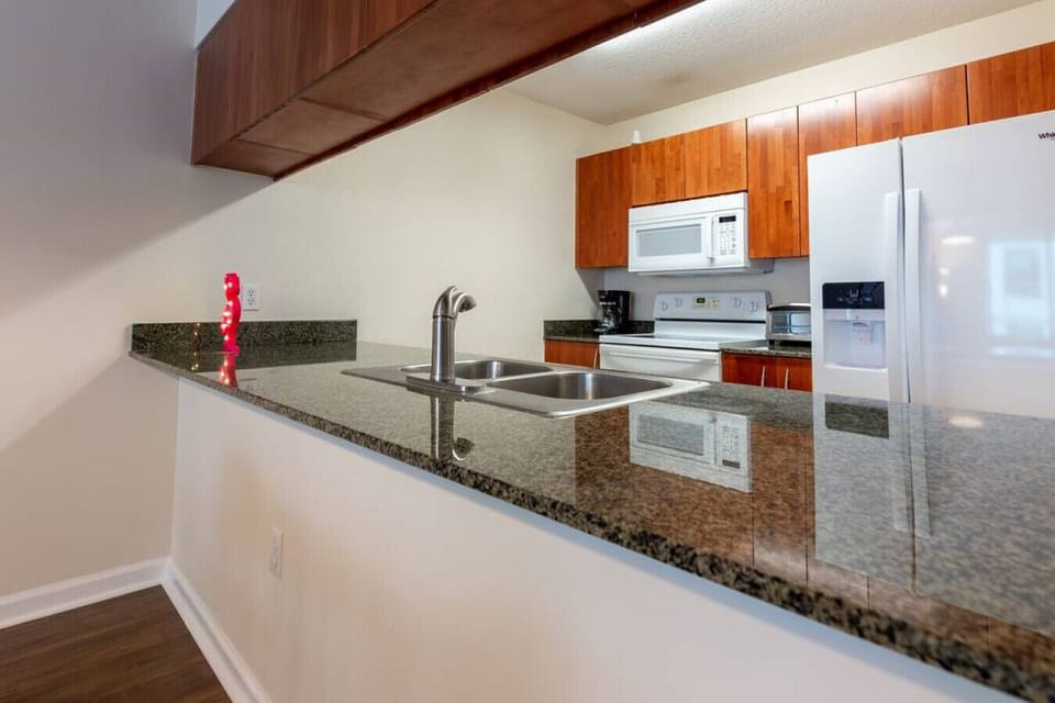 Fully equipped kitchen with complete set of cookware