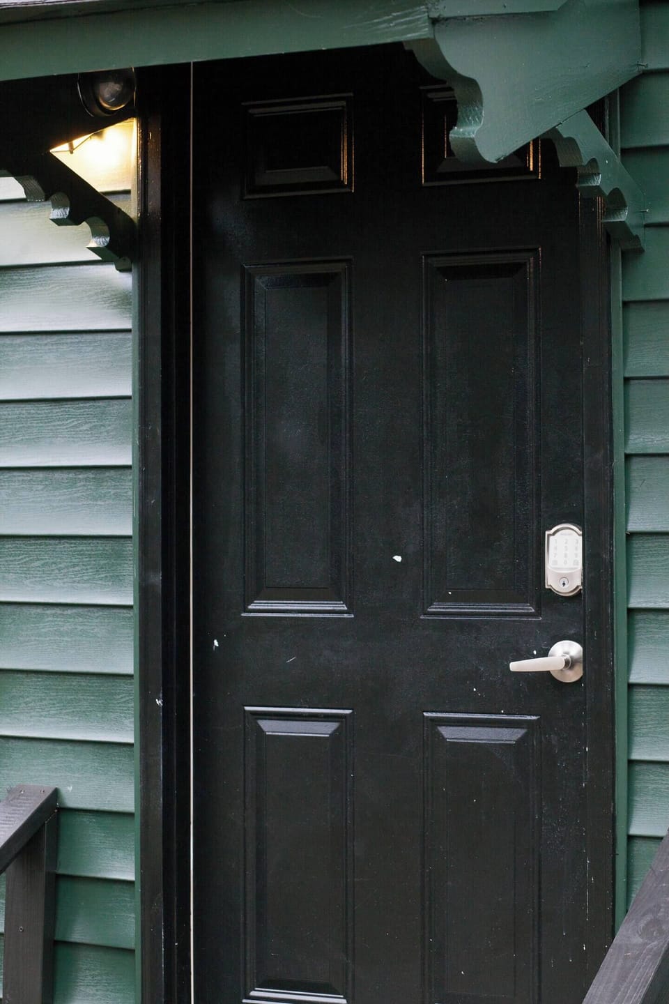 You'll enter through the back door after parking in the back