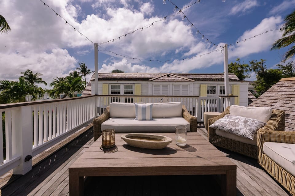 Our rooftop living area overlooking the pool.