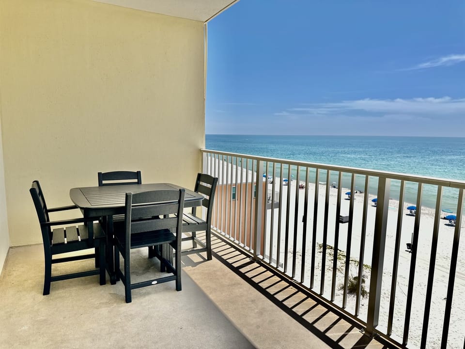 Seating for 4 at the balcony dining table!