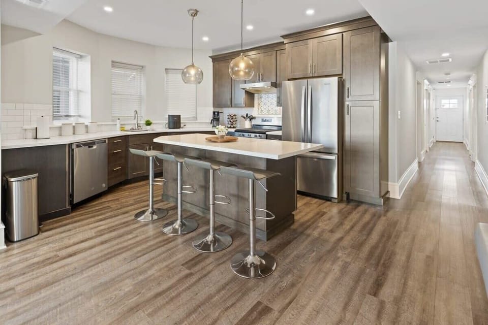 Kitchen island where you can have your breakfast conveniently
