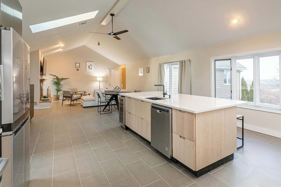 Bright, spacious kitchen designed for cooking together and entertaining.