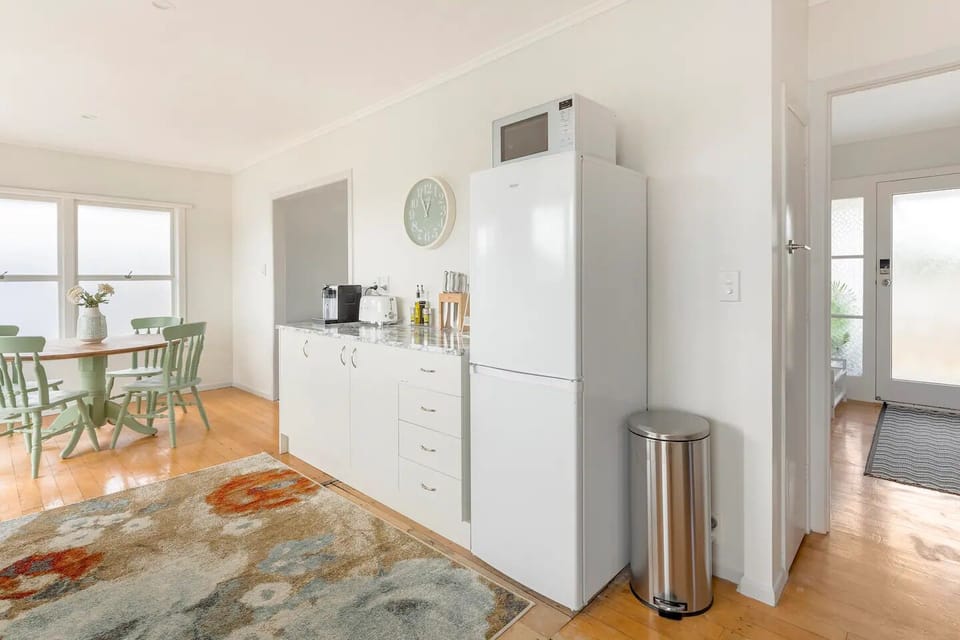 large fridge and coffee machine 