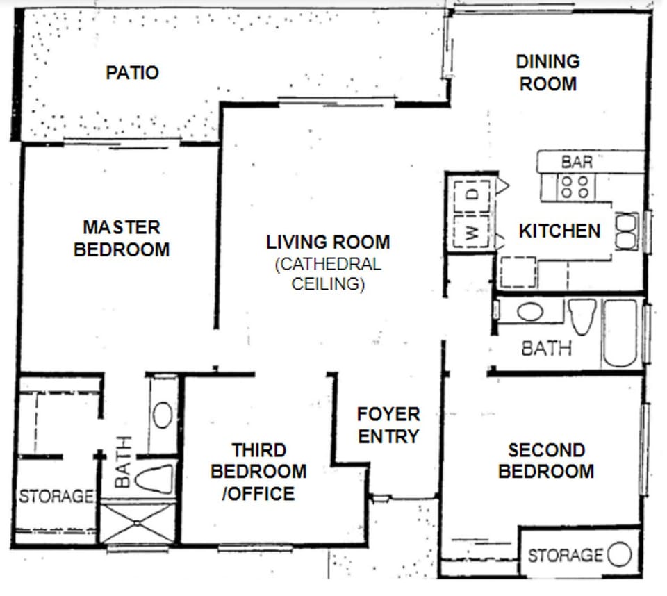 Spacious floor plan - rare 3 bedroom unit in Palm Desert Resort CC