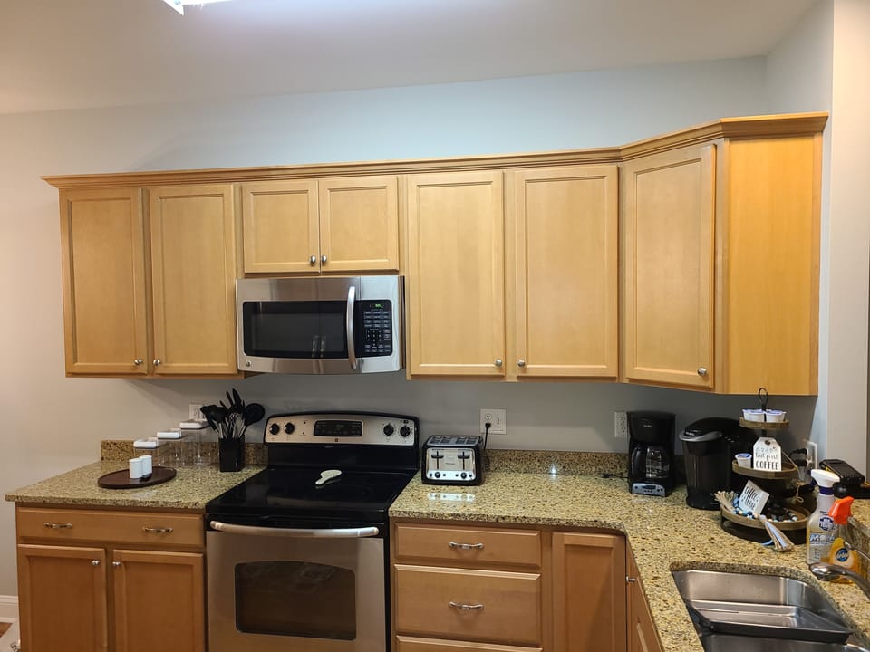 Fully stocked kitchen with everything you need to prepare and enjoy a meal