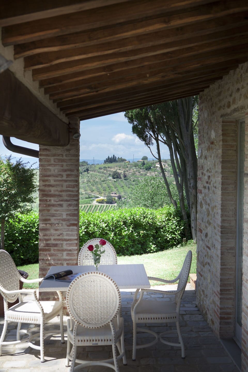 Furniture, Sky, Plant, Building, Chair, Tree, Shade, Porch, Table, Outdoor Furniture