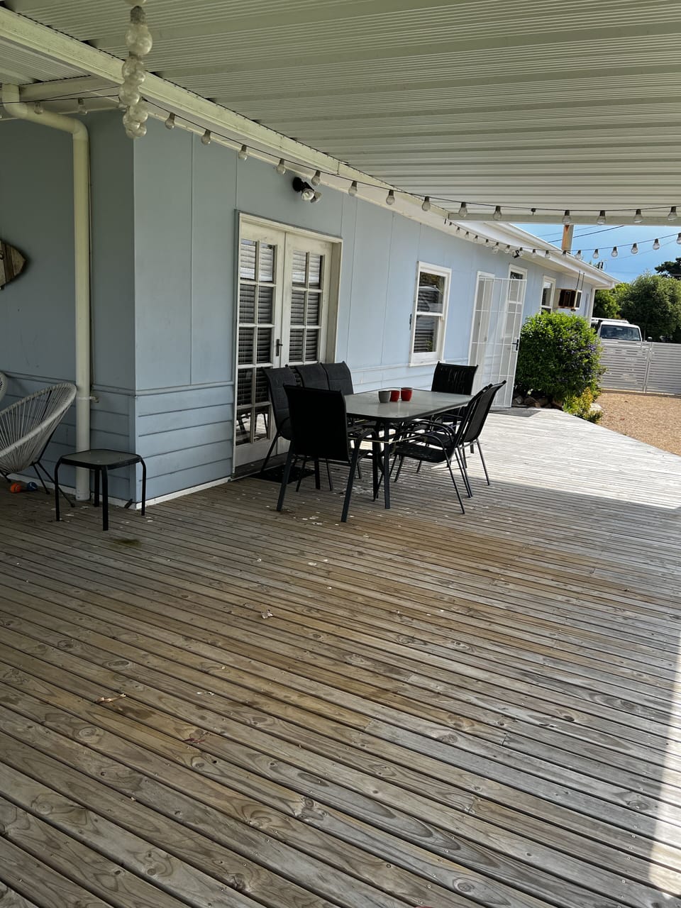 Big outdoor deck area with bbq 