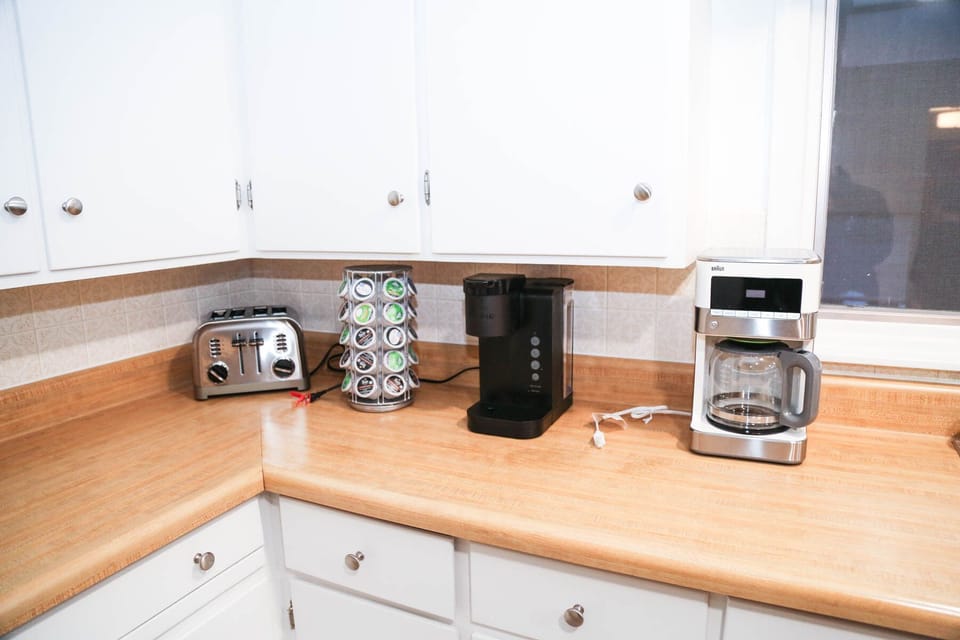 2 coffee makers for our guests including free k-cups coffee!