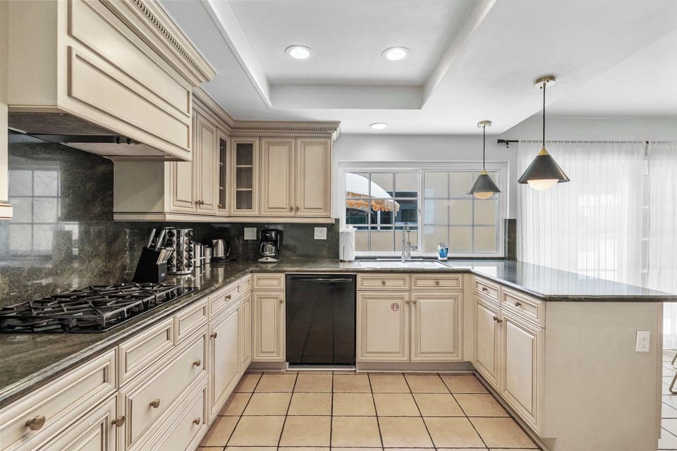 Spacious kitchen area with ample counter space