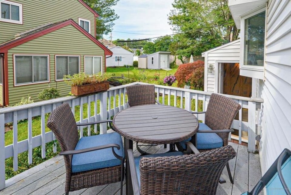 Deck at rear of house
