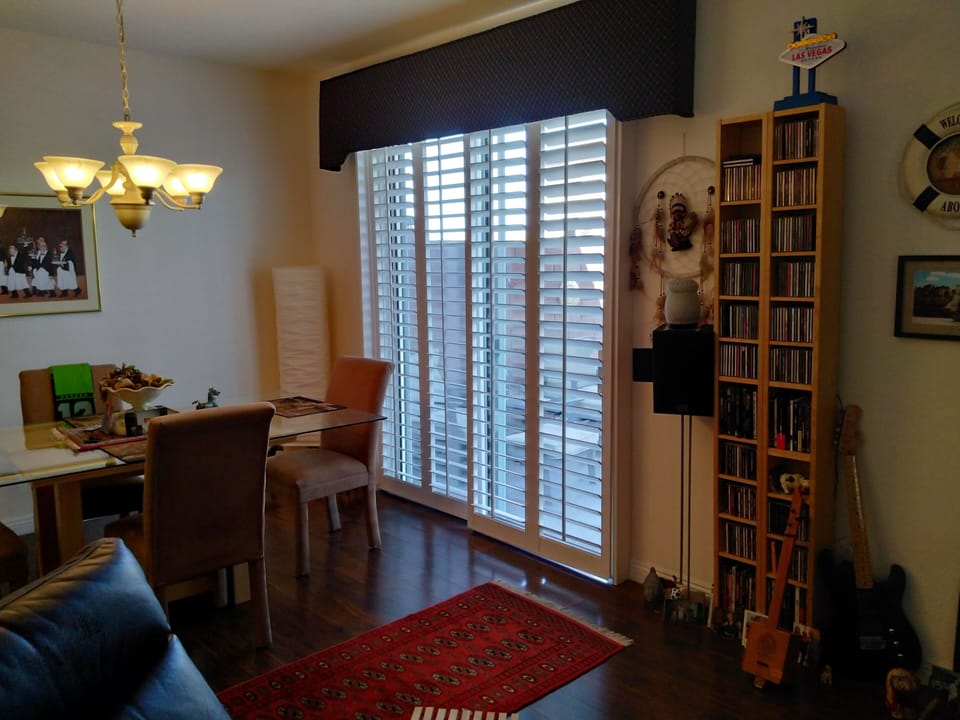 Dining room view to back patio