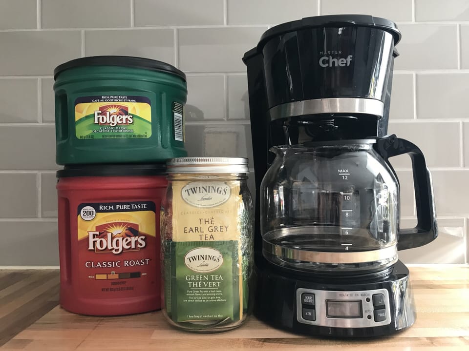 We provide free coffee and tea.