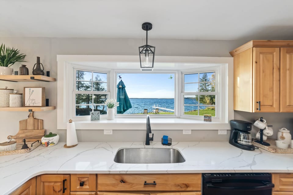 Enjoy the views while making a home cooked meal or cleaning up after ordering in