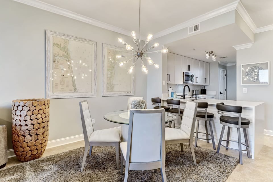 Stunning Eat In Kitchen Featuring Glasstop Dining Table Seating 4