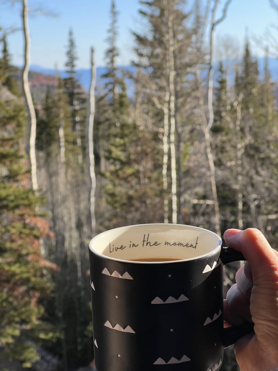 Live in the moment.. this patio view right here: aspens + red rocks.