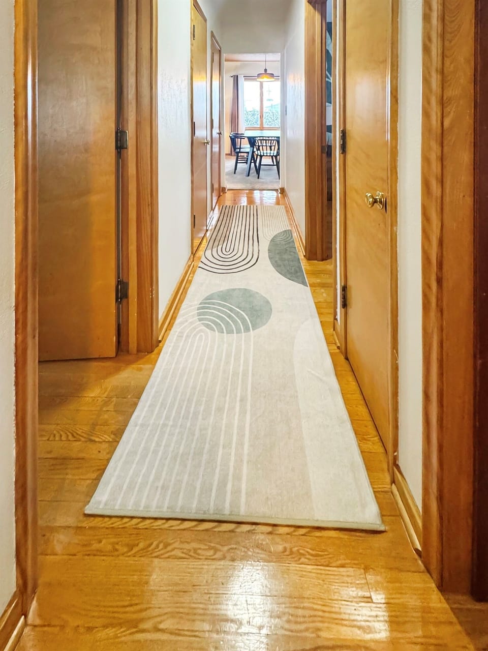 Main floor hallway connecting the home.