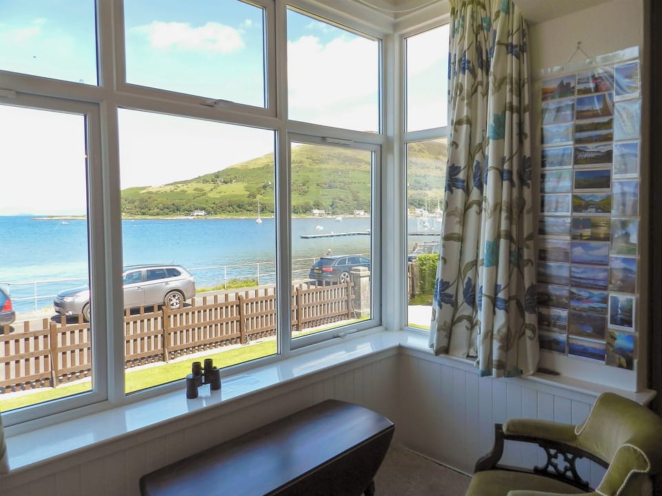 Seating area in living room with sea views | The Shieling, Lochranza, Isle of Arran