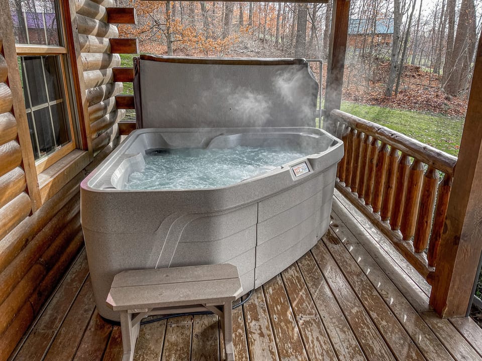 Outdoor, two person hot-tub.