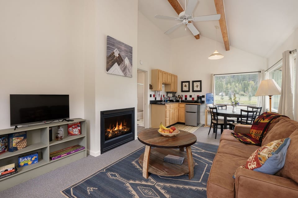 Achonee Cabin Living Room with Fireplace