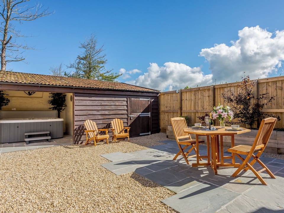 Patio | Knoll Cottage - Burton Row, East Brent, near Weston-super-Mare