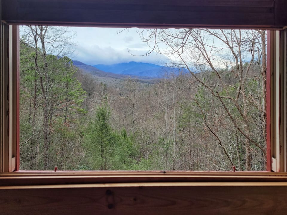 Amazing view of the Smokies from the game room window