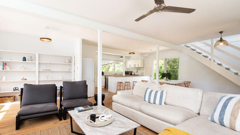 Open plan living, dining and kitchen