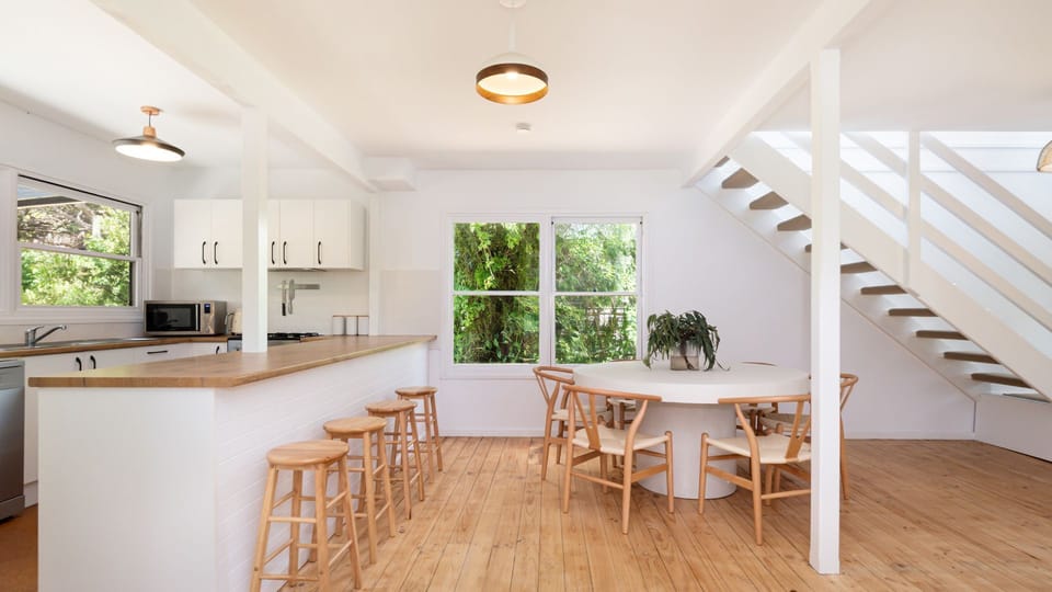 Downstairs open plan living, dining and kitchen