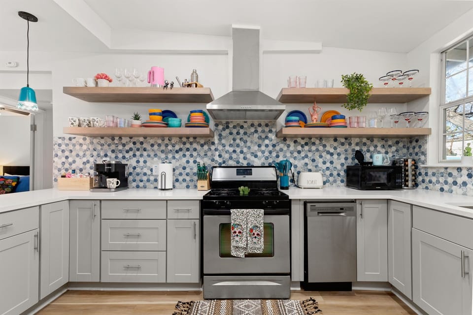 This kitchen is brand new, renovated in late 2022.  Fully loaded with everything that you need to whip up a feast!