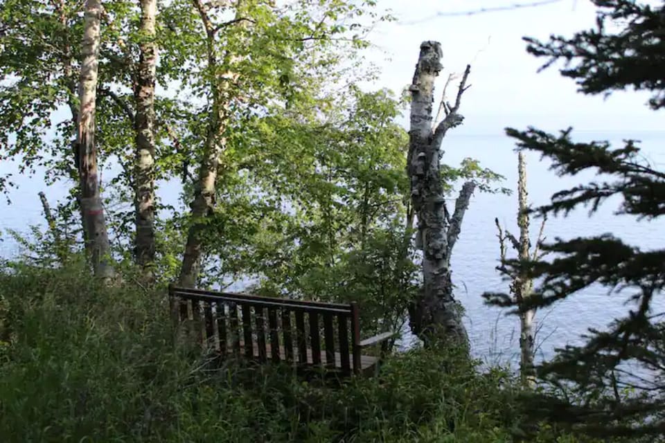 Bench for lake views.