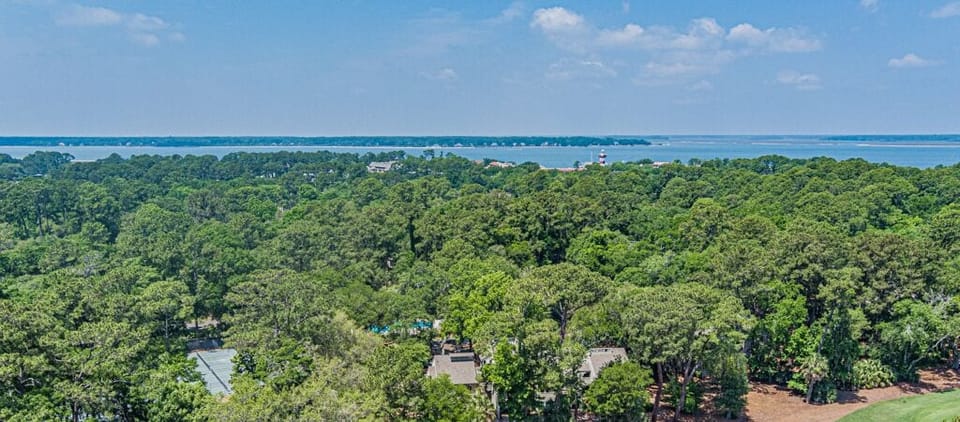 Aerial View of 2373 Raquet Club Villa overlooking Heron Pointe's 11th green.