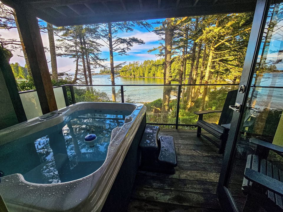 Deck #2 with private, covered hot tub