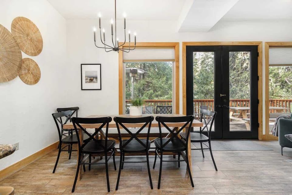 Dining room with great forest views
