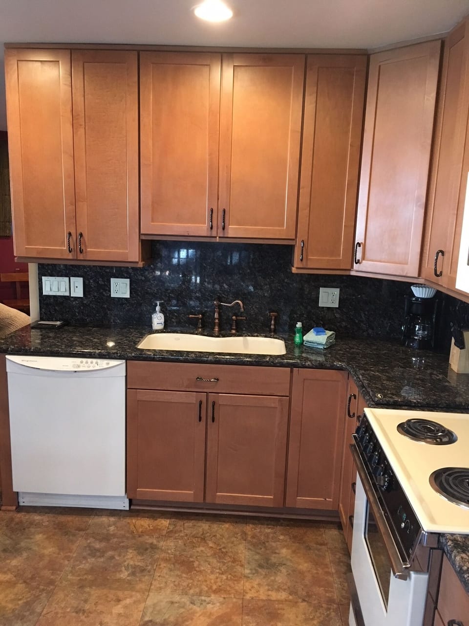Kitchen with granite countertops 