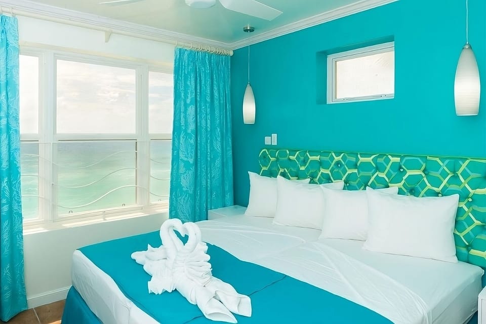 Unwind in a colorful retreat with soothing ocean views.