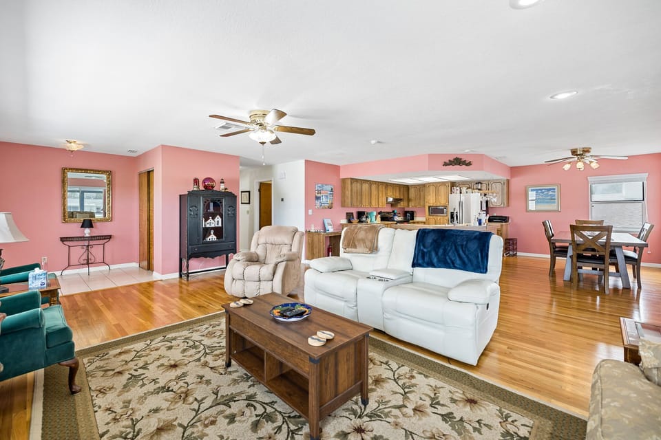 Open floor plan for the living room, kitchen, and dining room!