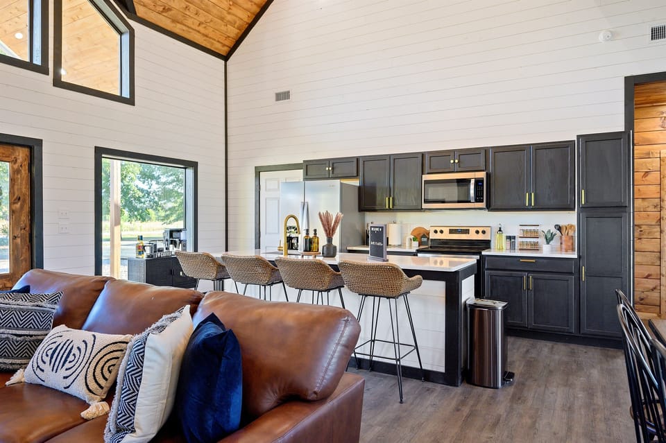 Whip up home cooked meals in the fully stocked kitchen