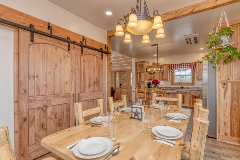 Set the table and make memories in this warm, welcoming dining room.