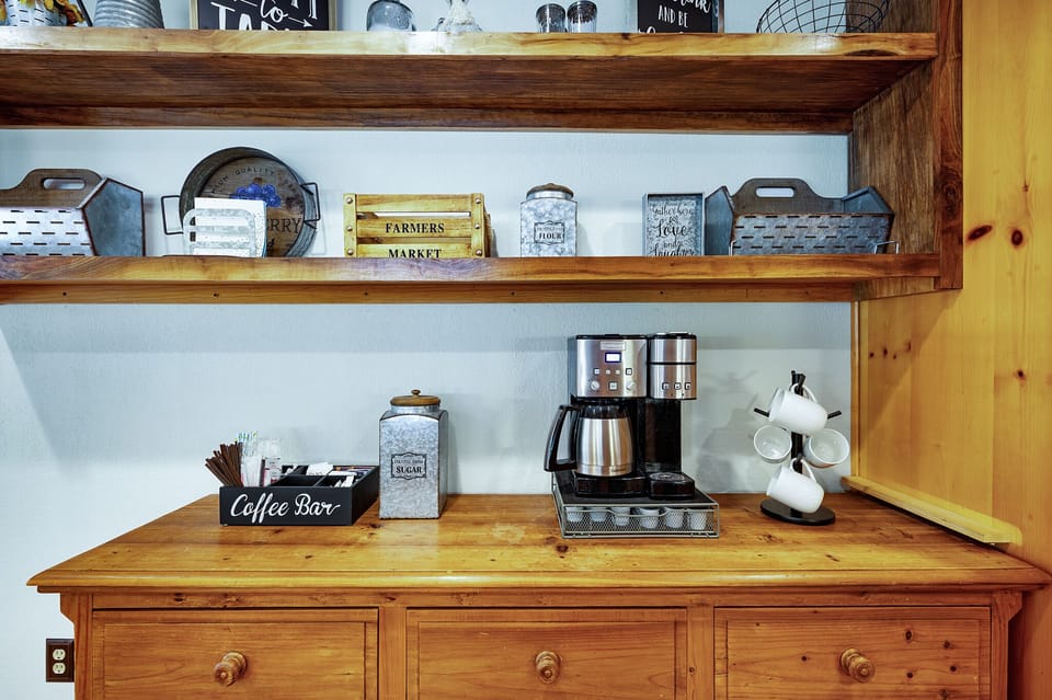 Complimentary coffee and tea station