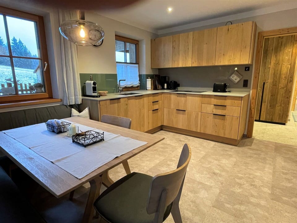 Cabinetry, Furniture, Countertop, Property, Window, Table, Wood, Chair, Kitchen, Interior Design