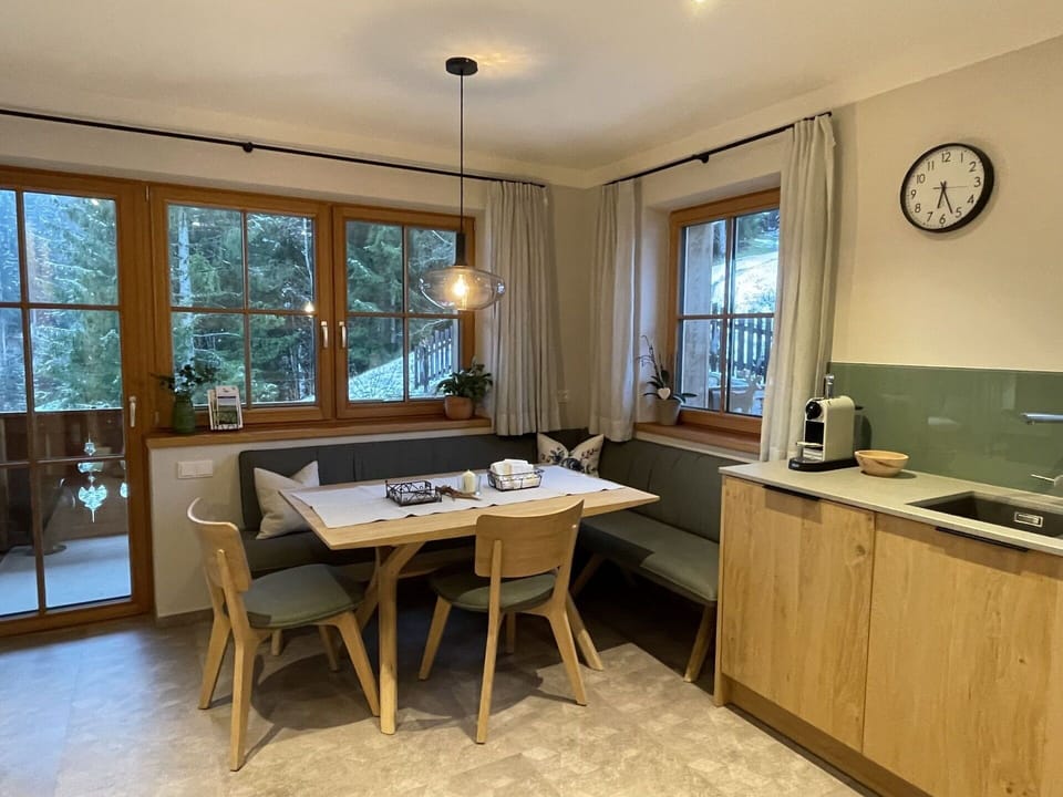 Table, Furniture, Property, Window, Cabinetry, Wood, Building, Chair, Interior Design, Clock