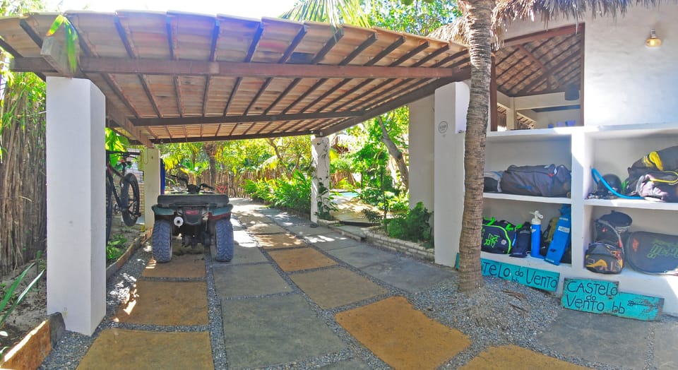 Storage for kitesurfing gear and other plus protected garage space.